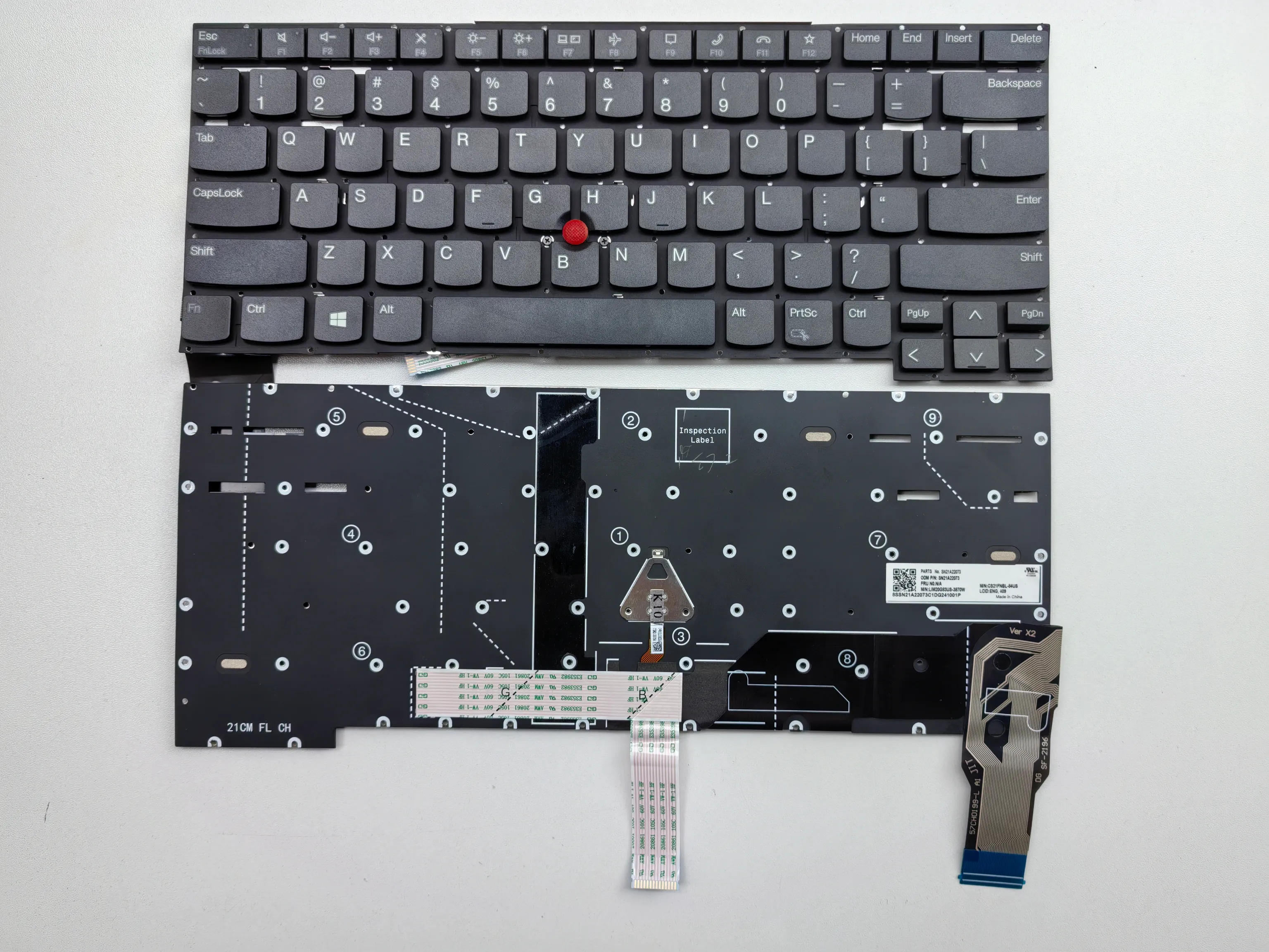 Picture of Laptop US keyboard forNew Replacement Keyboard Laptop For IBM T14S second generation/T14S GEN2 2021/P1 GEN4/X1 Extreme hermit BLACK With Point US US Layout